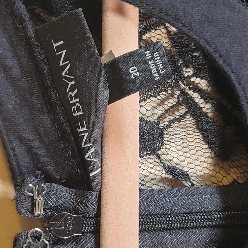 Lane Bryant Black Floral Mesh Lace Stretch Sleeveless Maxi Dress Women Sz 20 - Picture 3 of 9